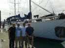 Heye DJ9RR, Gene K5GS, Pista HA5AO, Les W2LK and Evohe at the port of Mackay.